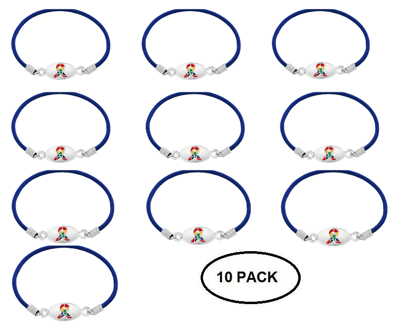 10 Pack Autism Awareness Ribbon Stretch Bracelets The Awareness Company