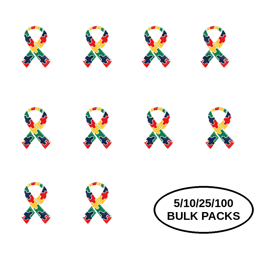 Bulk Pack Autism Ribbon Pins The Awareness Company
