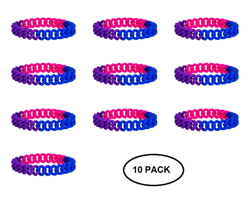 Bisexual Chain Link Silicone Bracelets The Awareness Company