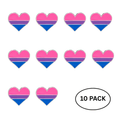 10 Pack Bisexual Flag Heart Pins The Awareness Company