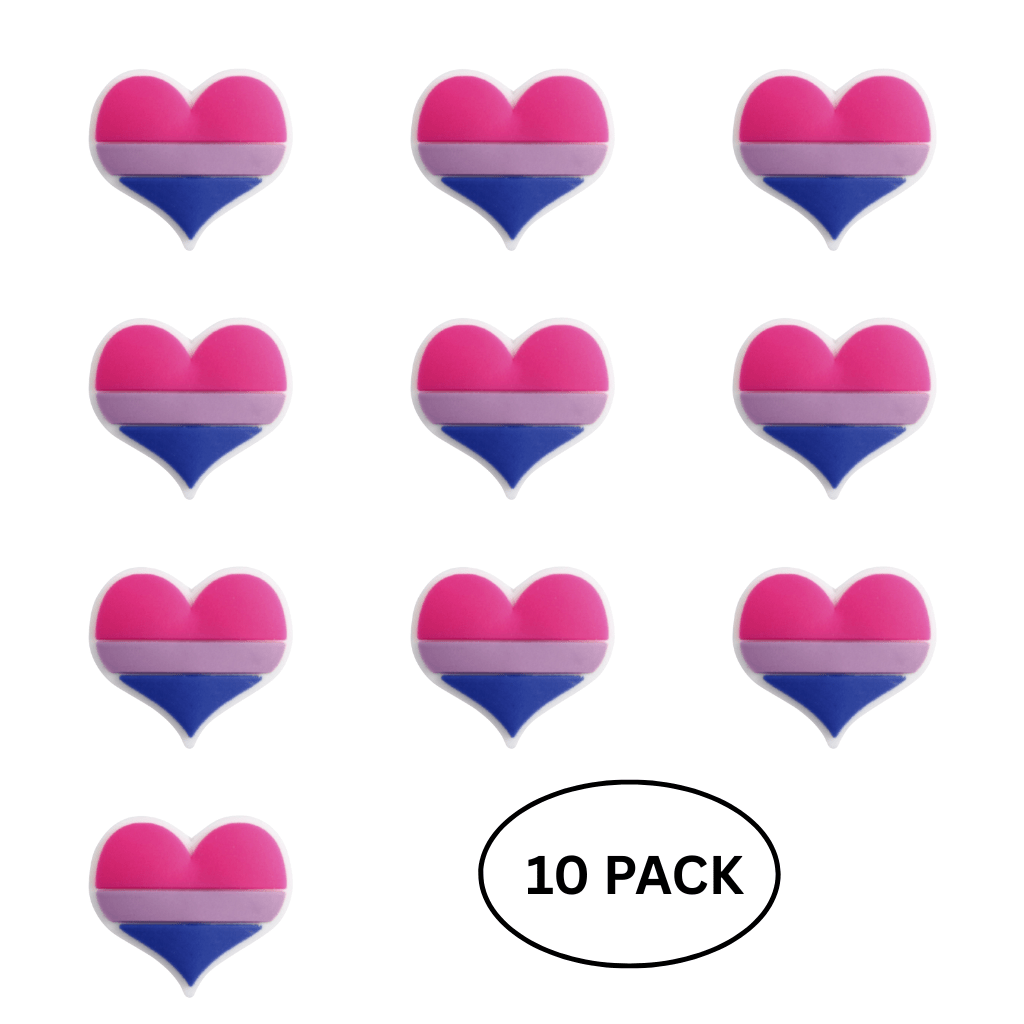 10 Pack Bisexual Flag Heart Silicone Pins The Awareness Company