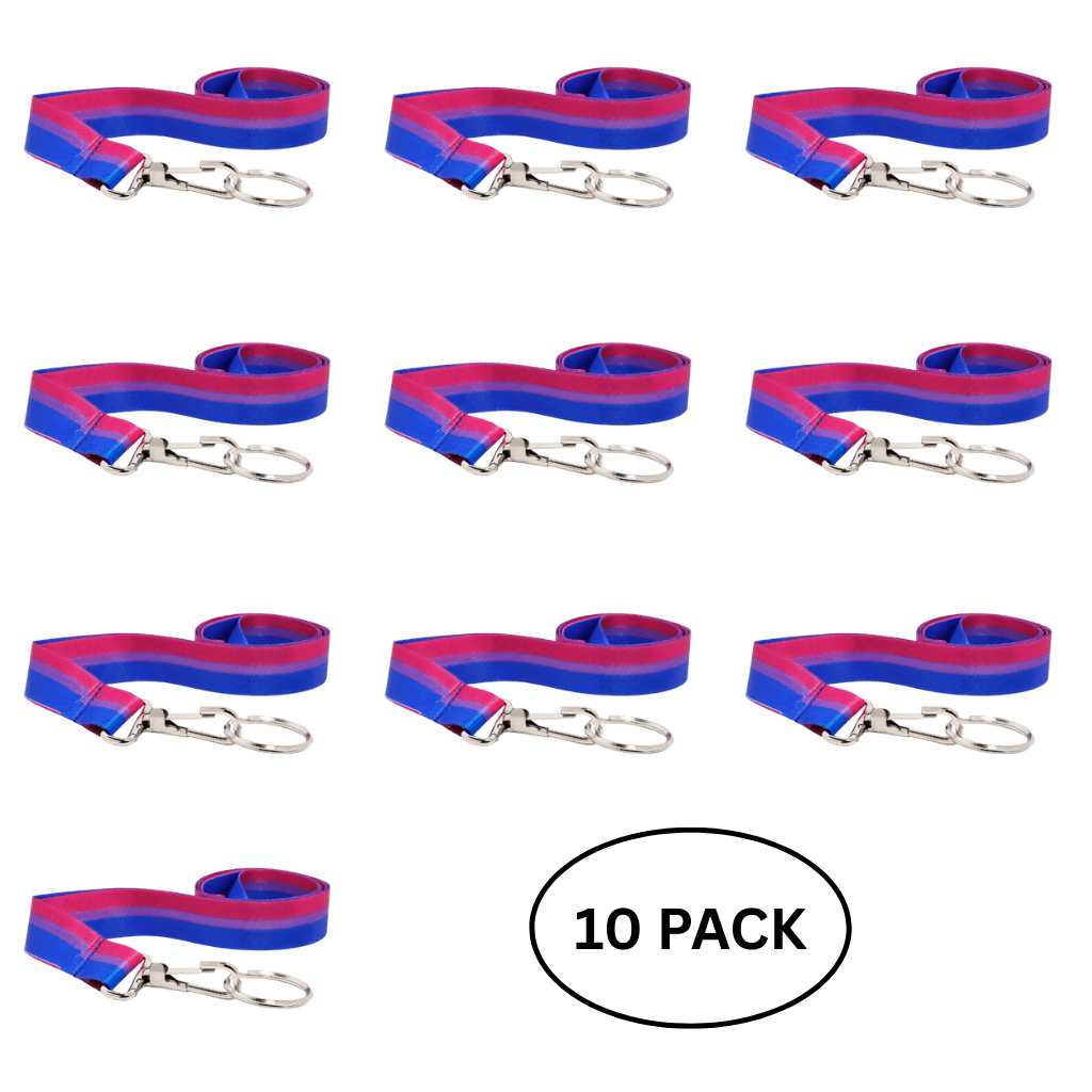 10 Pack Bisexual Flag Lanyards The Awareness Company