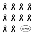 10 Pack Black Ribbon Lapel Pins The Awareness Company