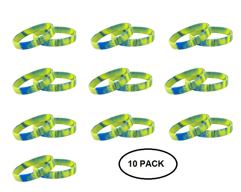 Blue & Yellow Silicone Bracelets The Awareness Company