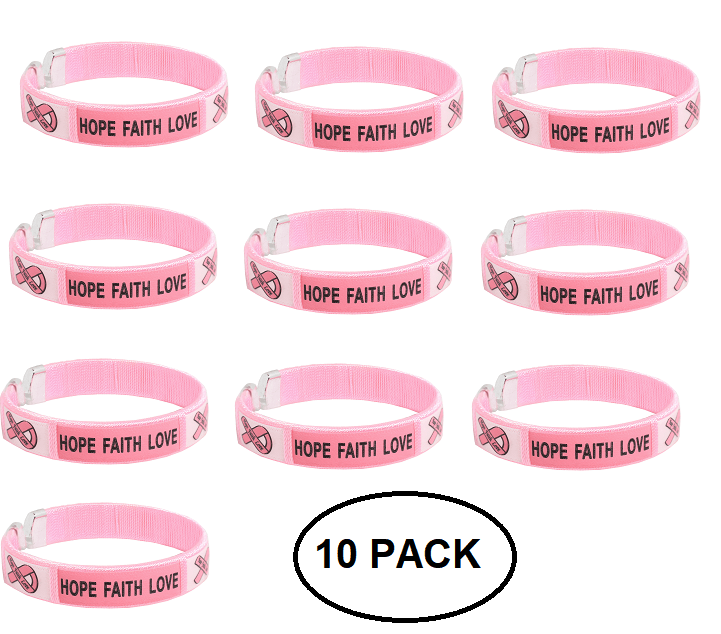 10 Pack Breast Cancer Awareness Bangle Bracelets The Awareness Company