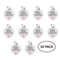 10 Pack Breast Cancer Awareness Heart Charms The Awareness Company