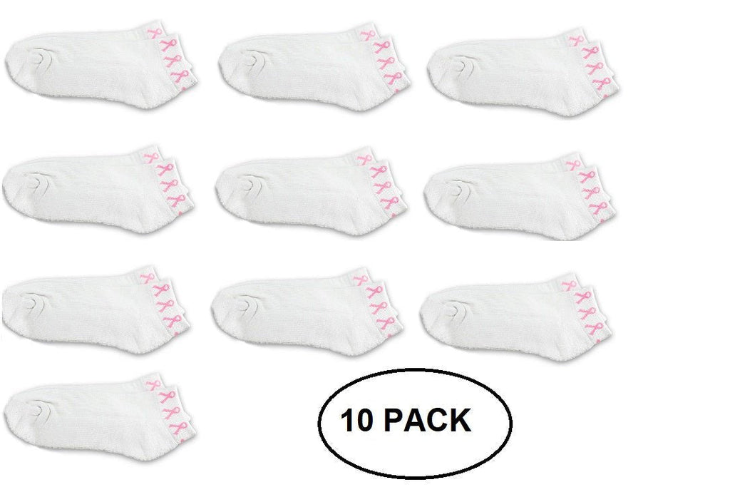 10 Pack Breast Cancer Pink Ribbon Socks The Awareness Company