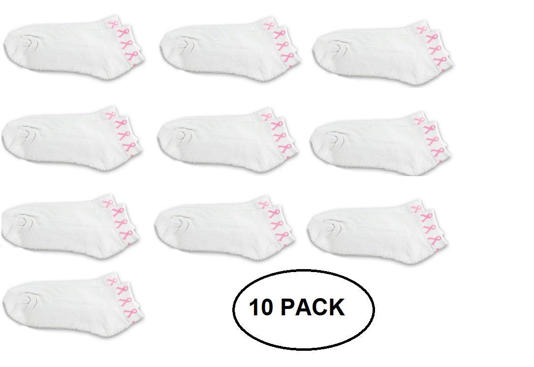 10 Pack Breast Cancer Pink Ribbon Socks The Awareness Company