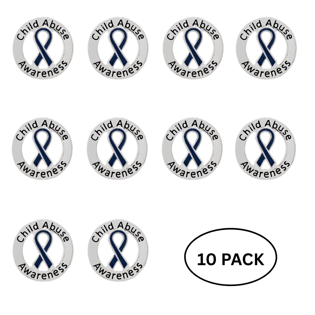 10 Pack Child Abuse Awareness Ribbon Pins The Awareness Company