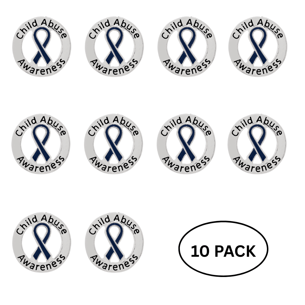 10 Pack Child Abuse Awareness Ribbon Pins The Awareness Company