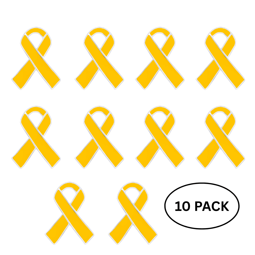 10 Pack Childhood Cancer Gold Ribbon Awareness Pins The Awareness Company