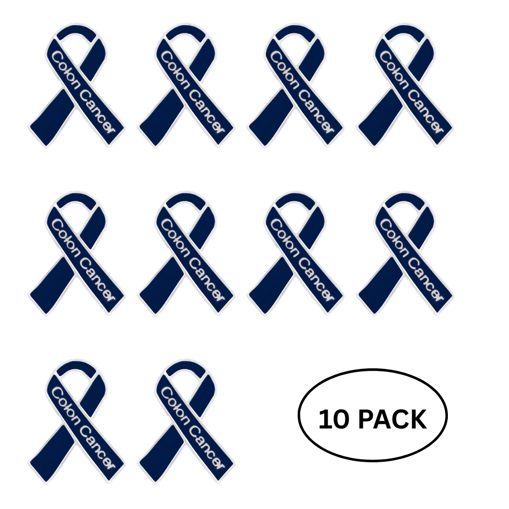 10 Pack Colon Cancer Awareness Ribbon Pins The Awareness Company