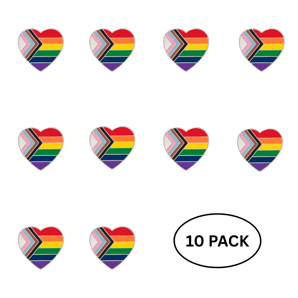 10 Pack Daniel Quasar Flag Heart Pins The Awareness Company