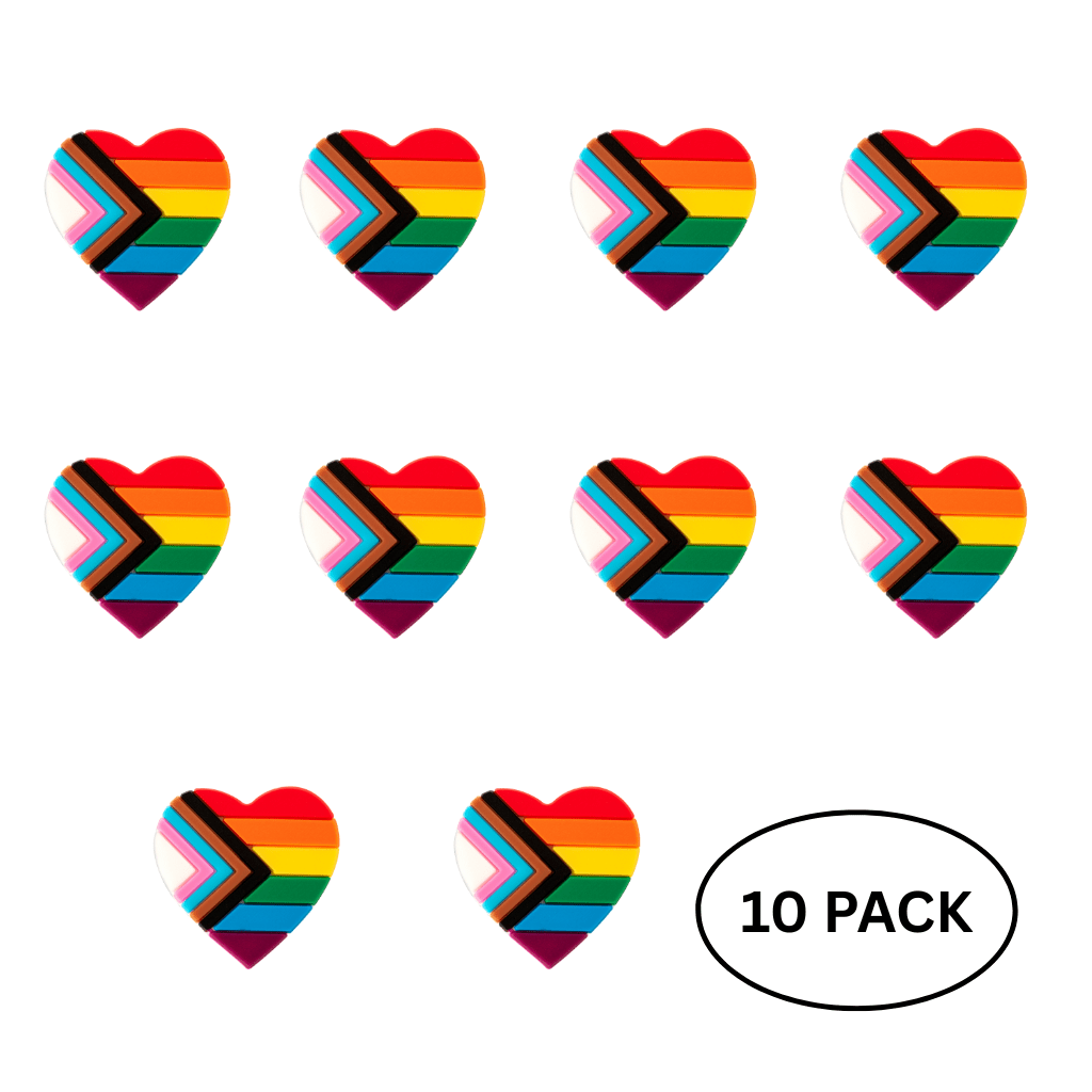10 Pack Daniel Quasar Flag Heart Silicone Pins The Awareness Company