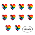 10 Pack Daniel Quasar Flag Heart Silicone Pins The Awareness Company
