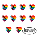 10/25/100/500 Daniel Quasar Flag Heart Silicone Pins The Awareness Company