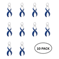 10 Pack Dark Blue Ribbon Awareness Charms The Awareness Company