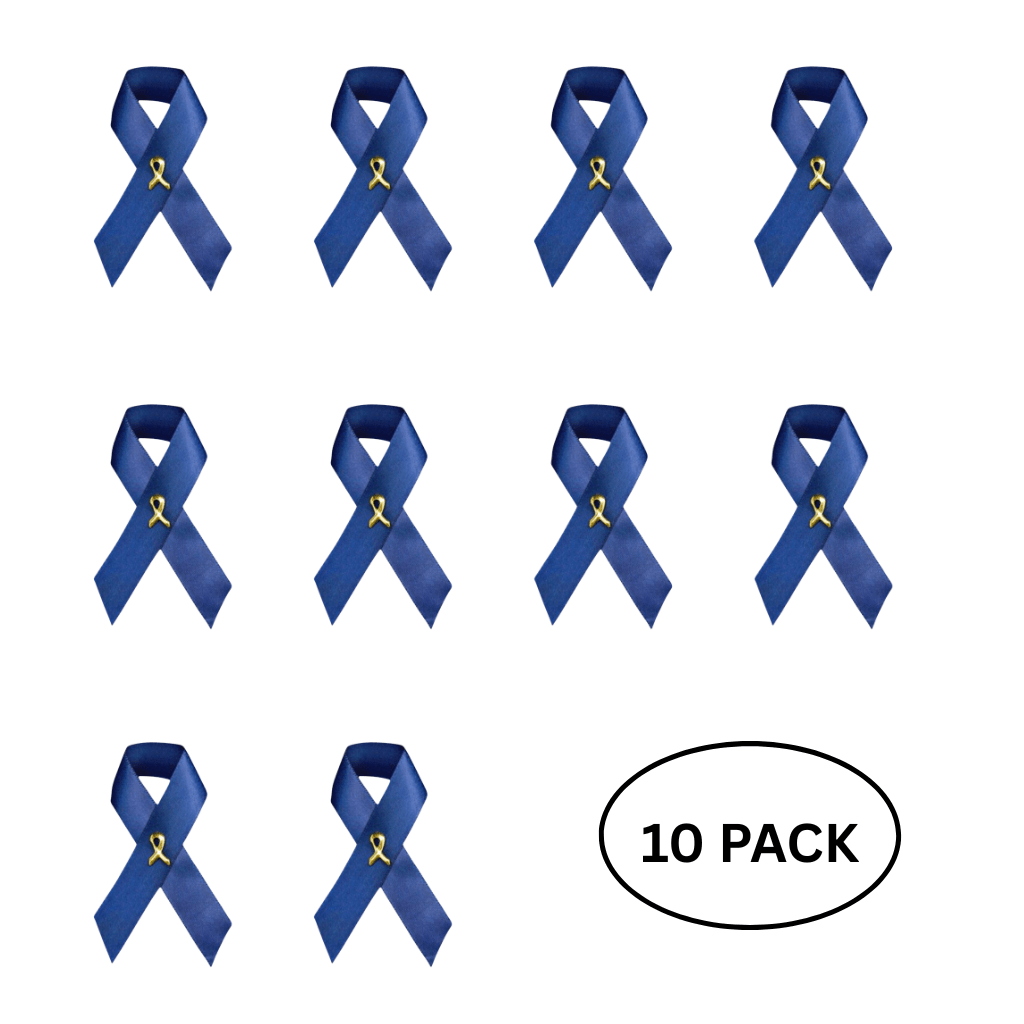 10 Pack Dark Blue Satin Ribbon Awareness Pins The Awareness Company