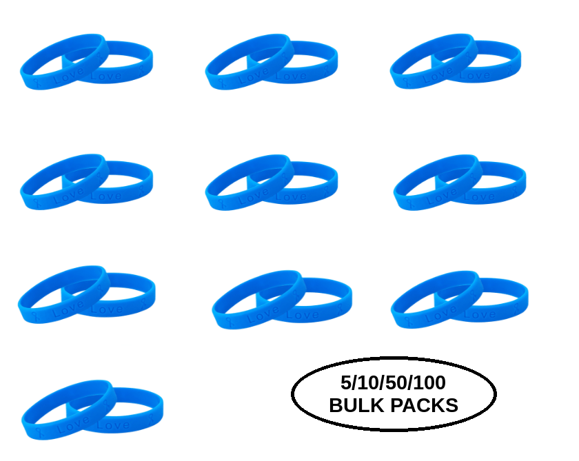 5/10/50/100 Dark Blue Silicone Bracelets The Awareness Company