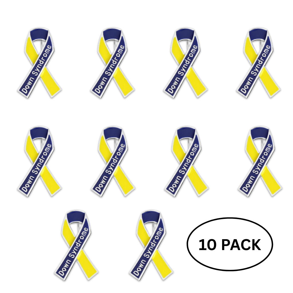 10 Pack Down Syndrome Ribbon Pins The Awareness Company