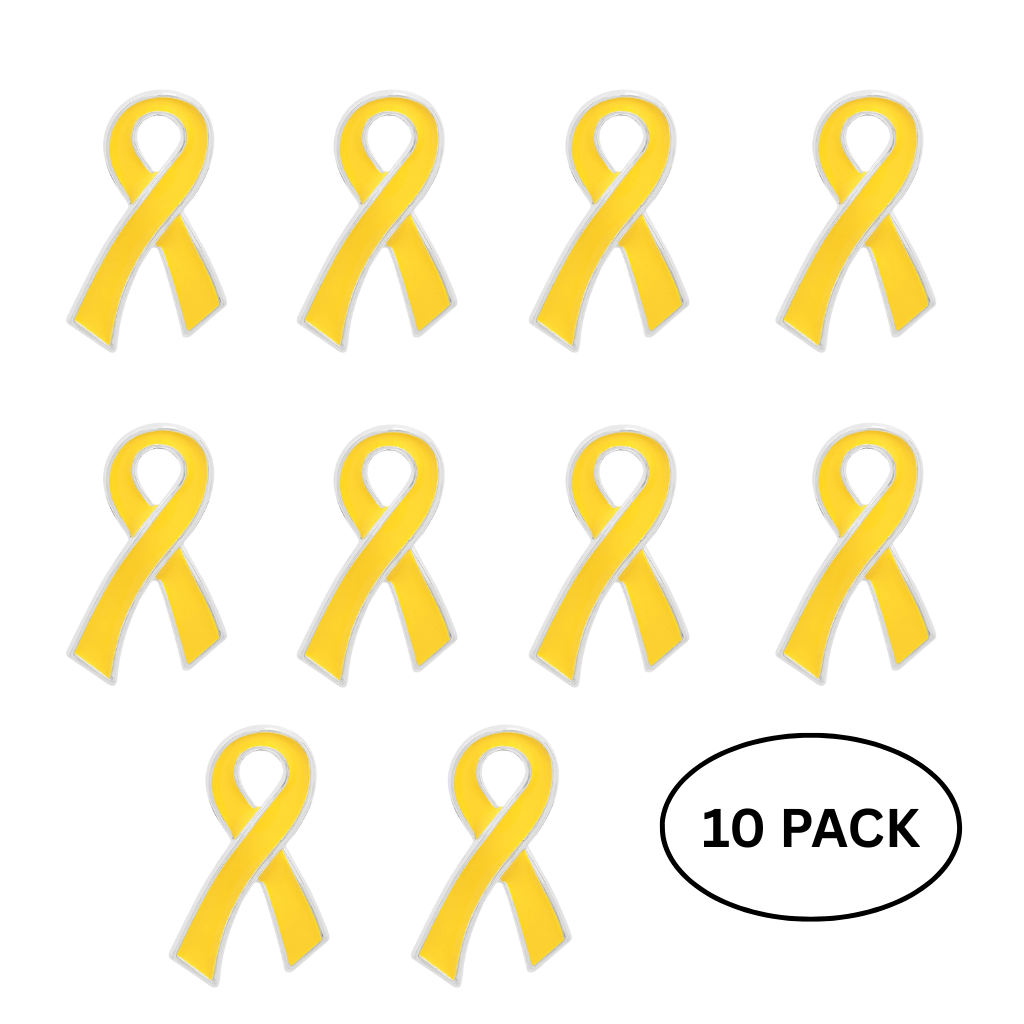 Gold Childhood Cancer Ribbon Pins The Awareness Company