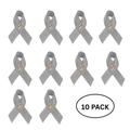 10 Pack Gray Satin Ribbon Pins The Awareness Company