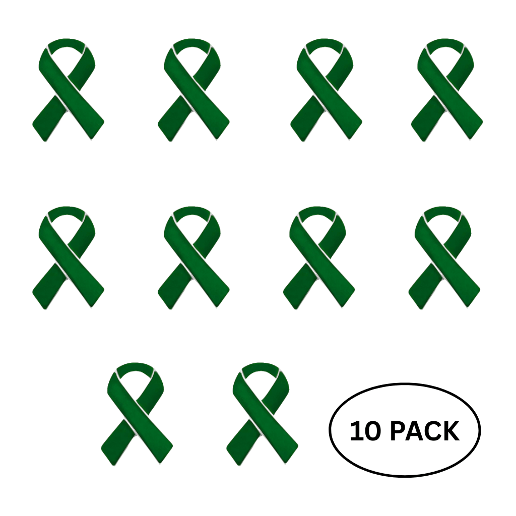 10 Pack Green Ribbon Awareness Pins The Awareness Company