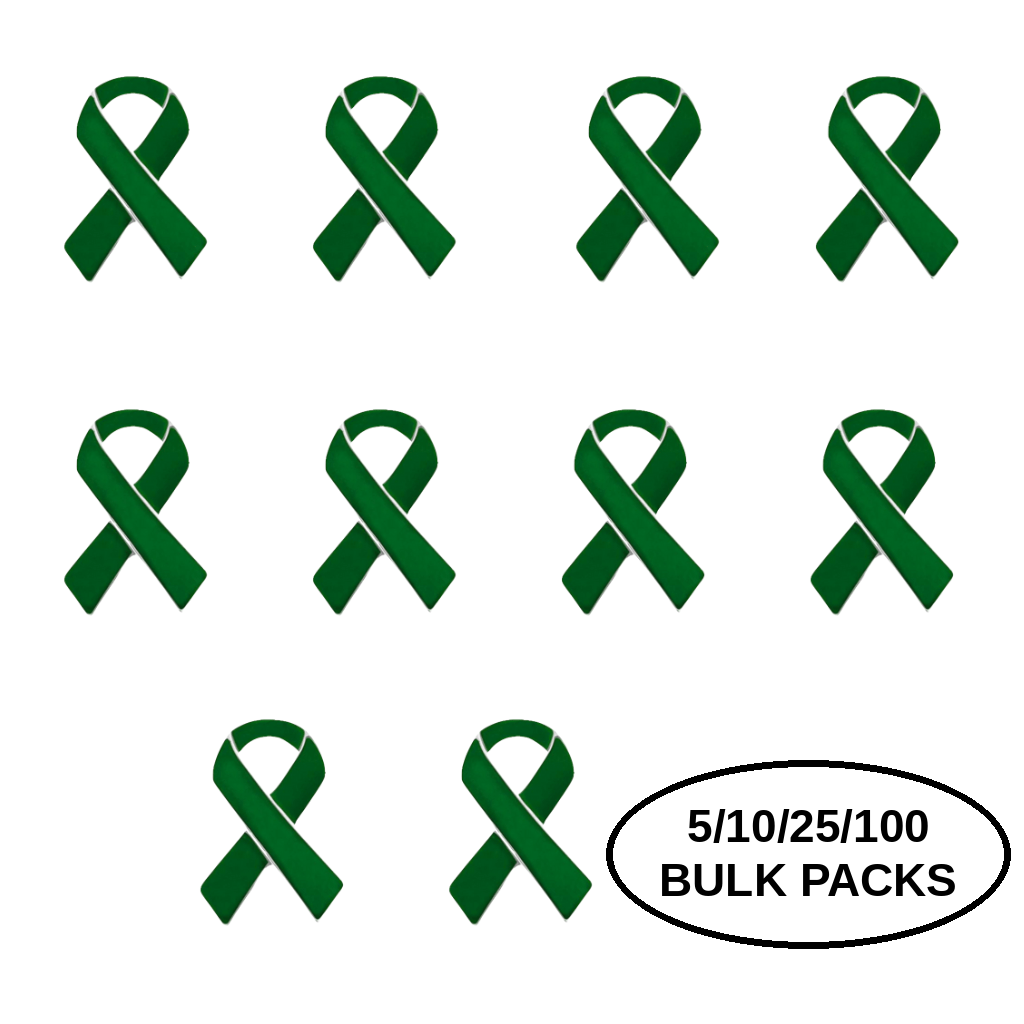 Bulk Pack Green Ribbon Awareness Pins The Awareness Company