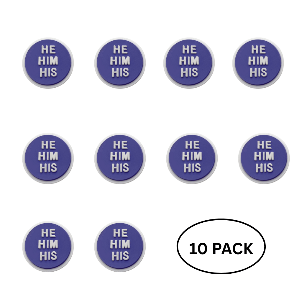 10 Pack He Him Pronoun Silicone Pins The Awareness Company