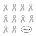 10 Pack Large Flat Gray Ribbon Pins The Awareness Company