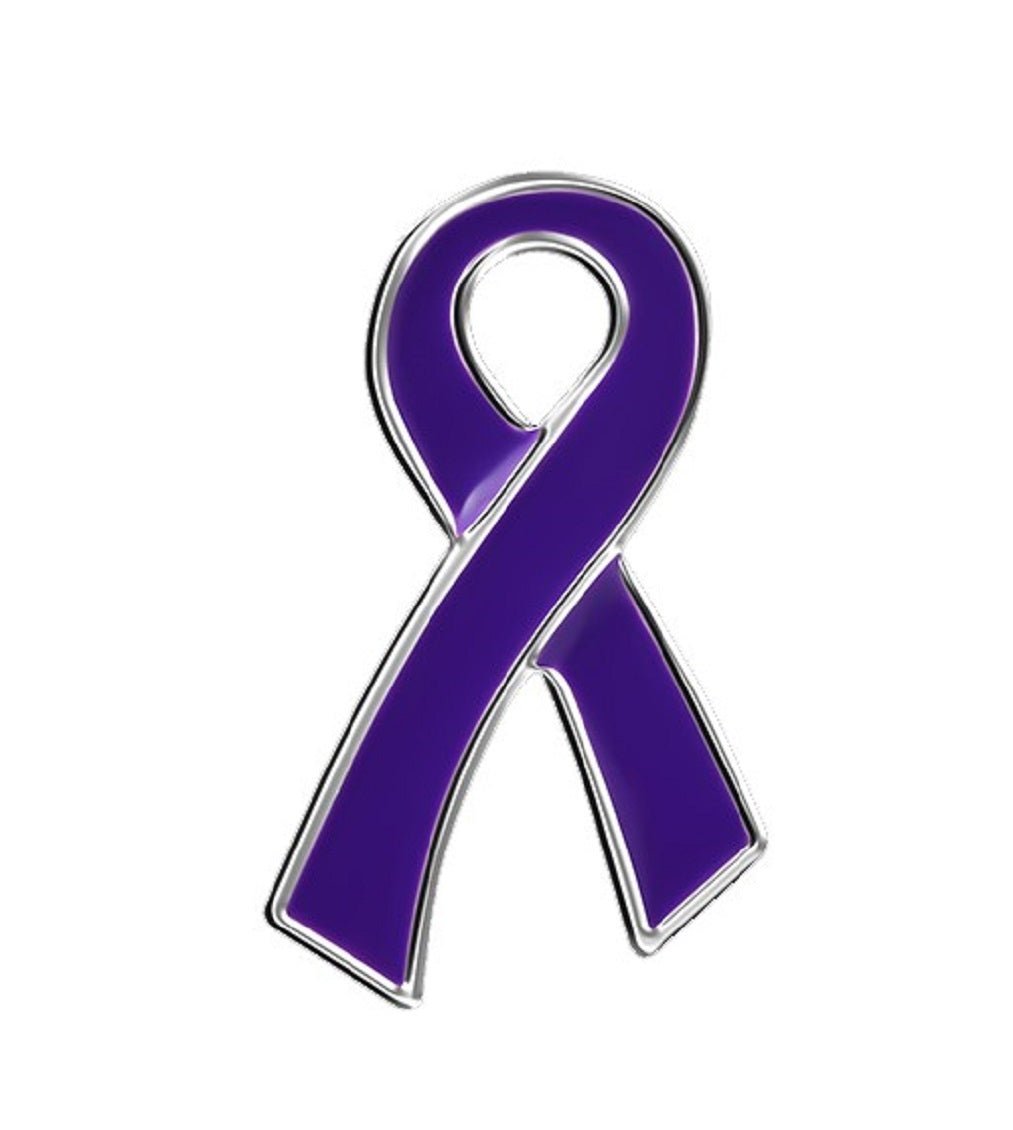 10 Pack Large Flat Purple Ribbon Pins The Awareness Company