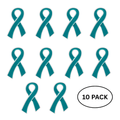 10 Pack Large Teal Ribbon Awareness Pins The Awareness Company