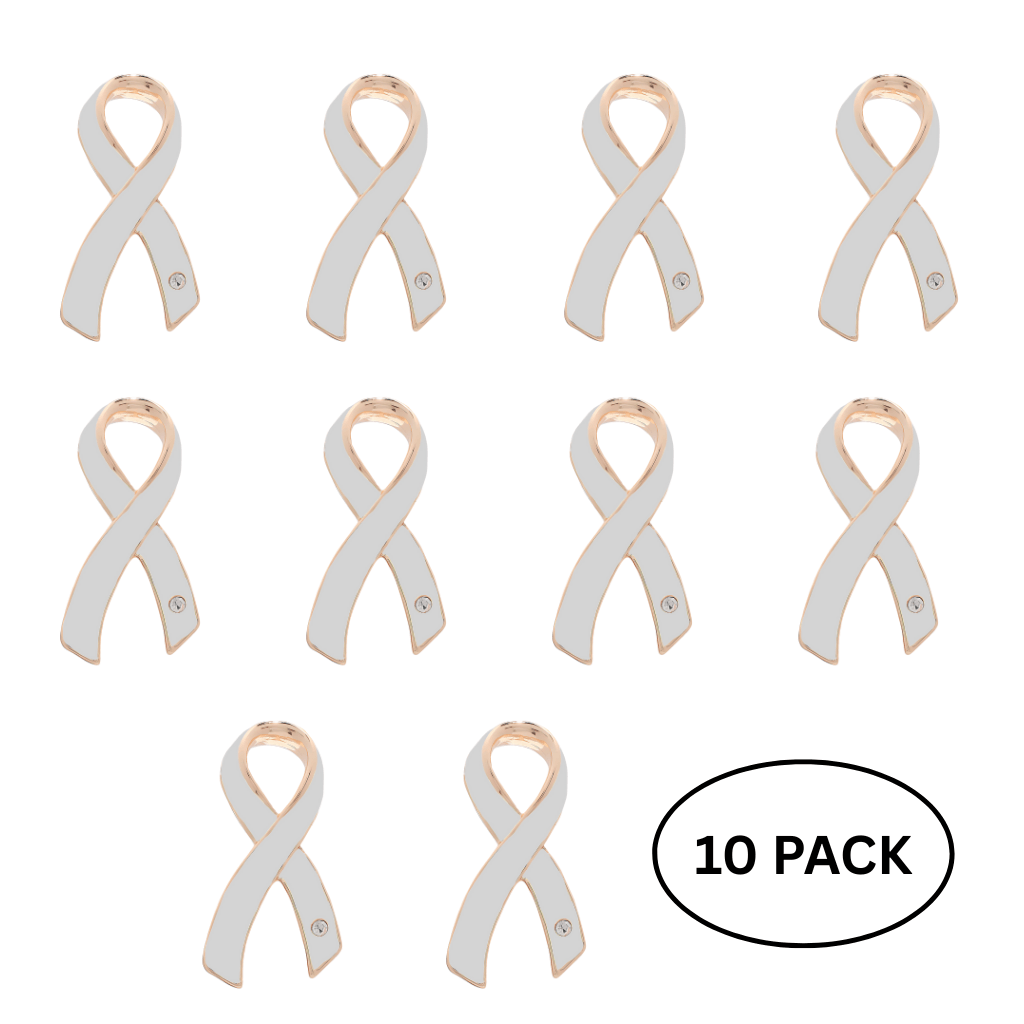 Bulk Pack Large White Ribbon Awareness Pins The Awareness Company