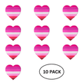 10 Pack Lesbian Flag Heart Silicone Pins The Awareness Company