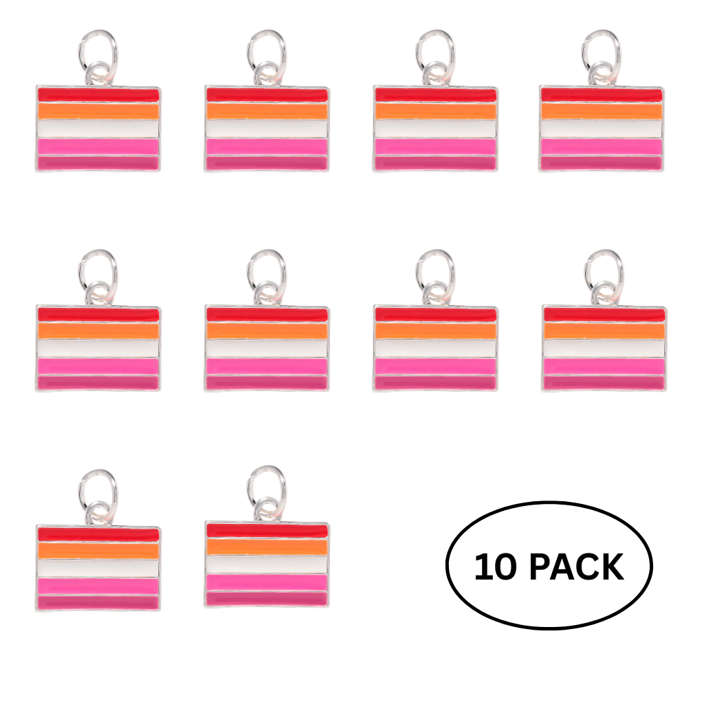 10 Pack Lesbian Sunset Flag Charms The Awareness Company