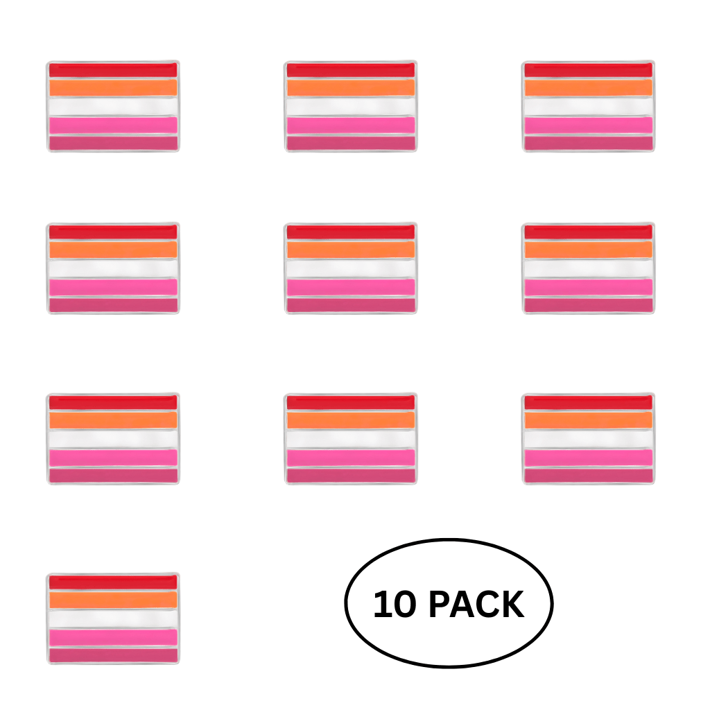 10 Pack Lesbian Sunset Flag Pins The Awareness Company