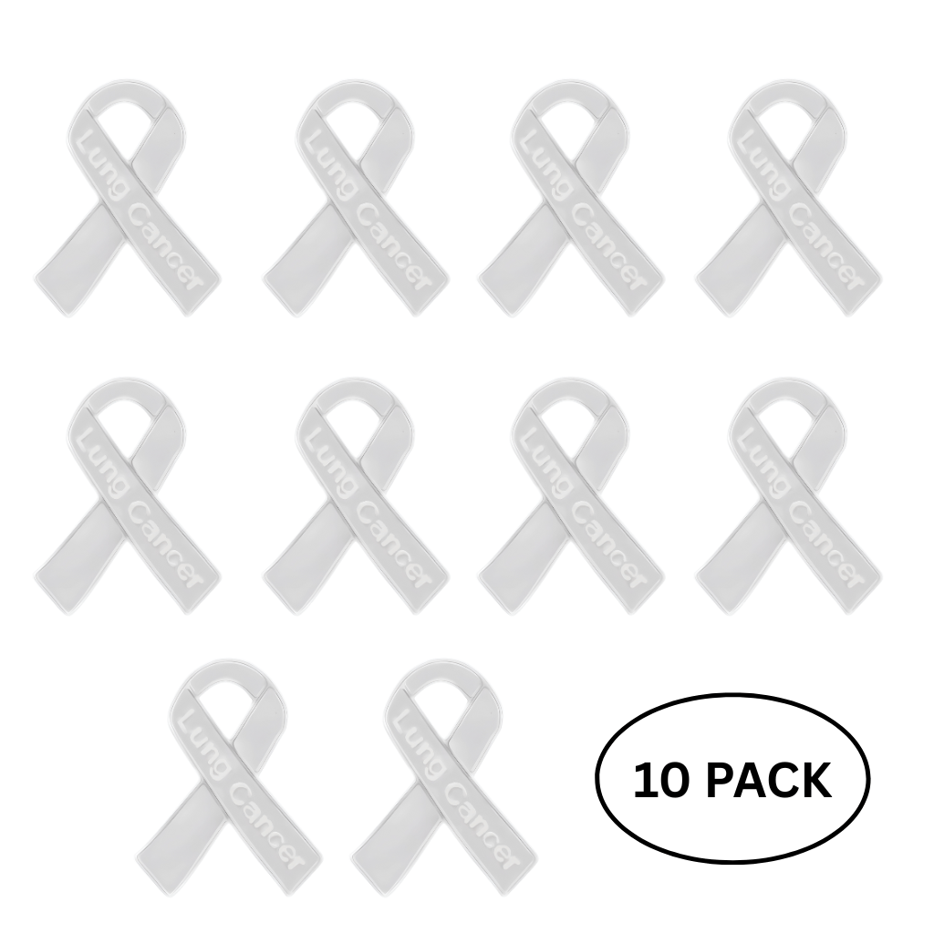 10 Pack Lung Cancer Awareness Ribbon Pins The Awareness Company