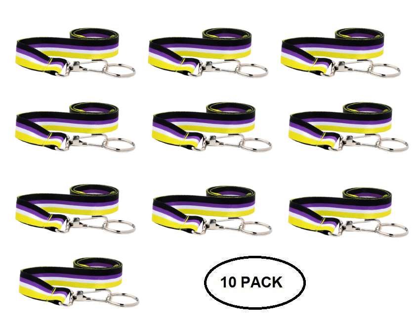 10 Pack Non-Binary Flag Lanyards The Awareness Company