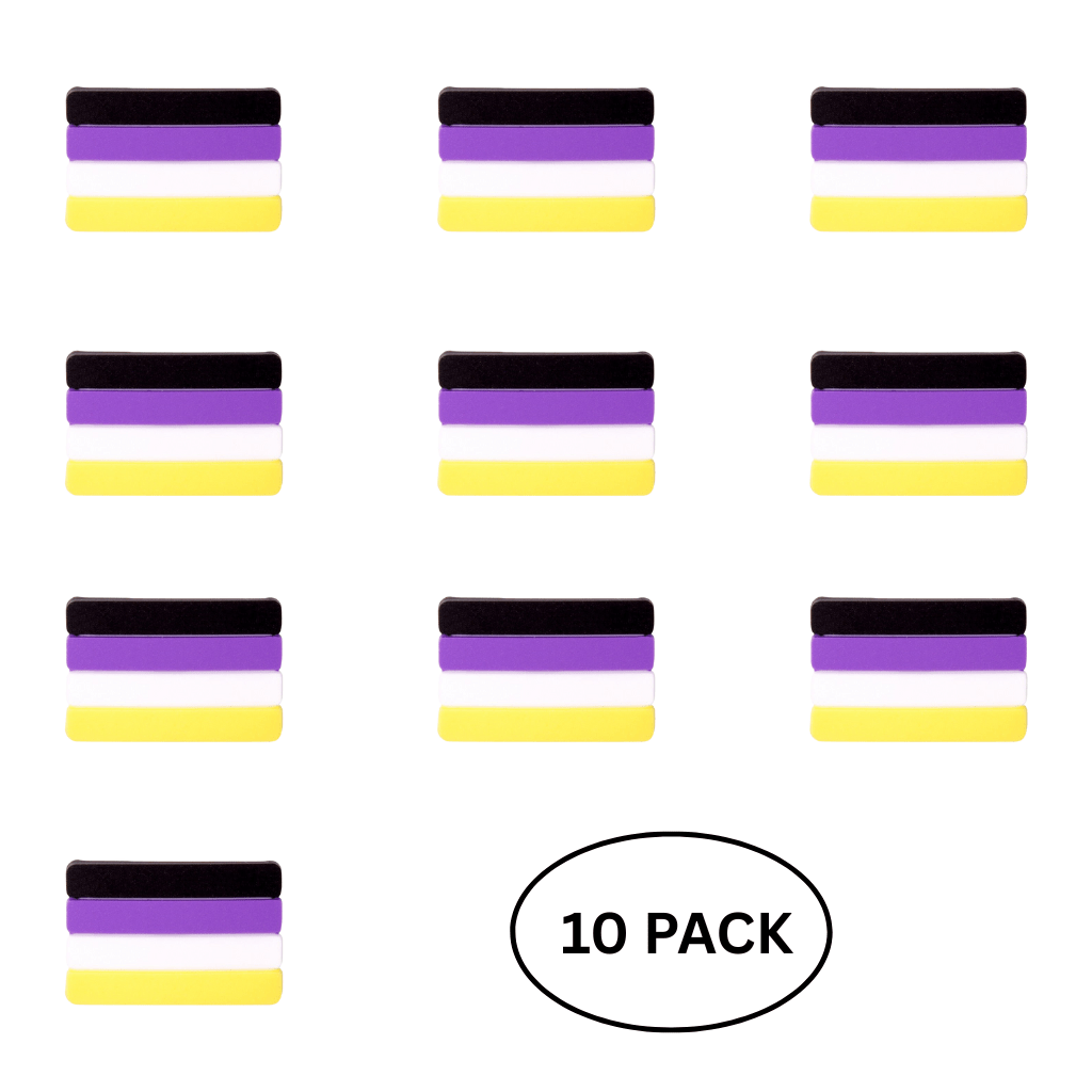 10 Pack Non-Binary Flag Silicone Pins The Awareness Company