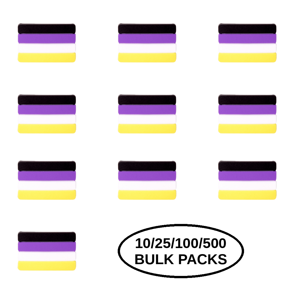 10/25/100/500 Non-Binary Flag Silicone Pins The Awareness Company