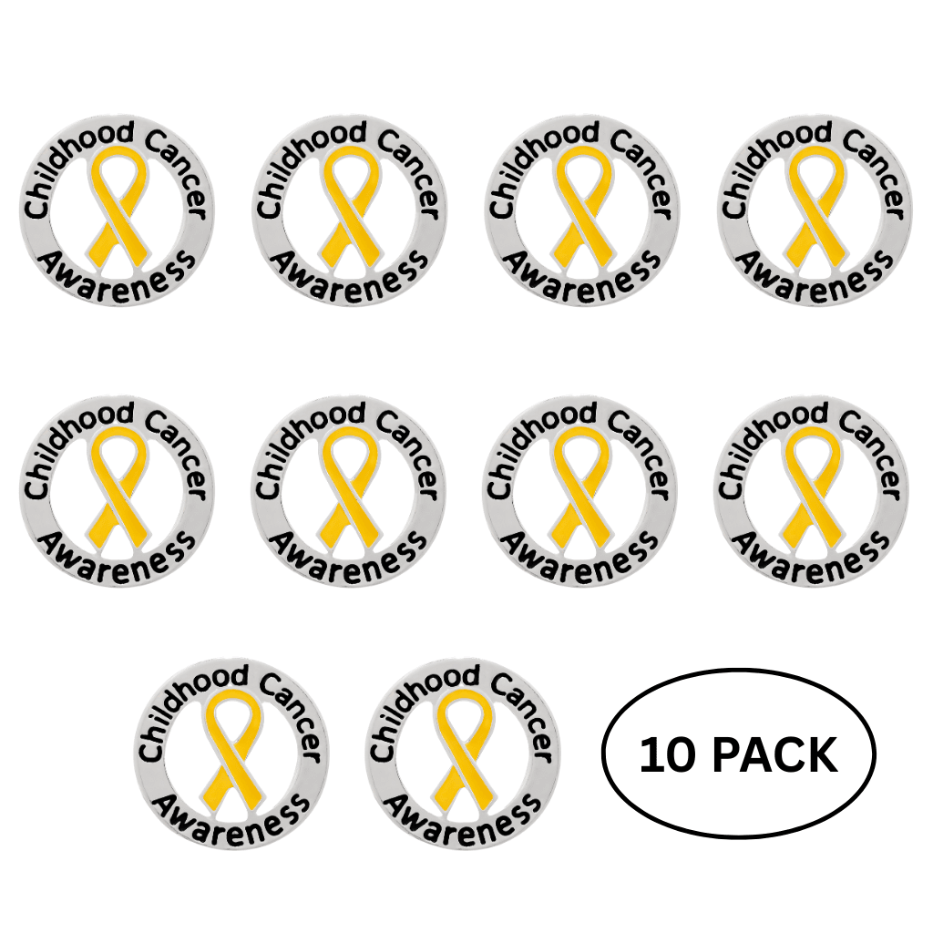 10 Pack of Childhood Cancer Awareness Ribbon Pins The Awareness Company