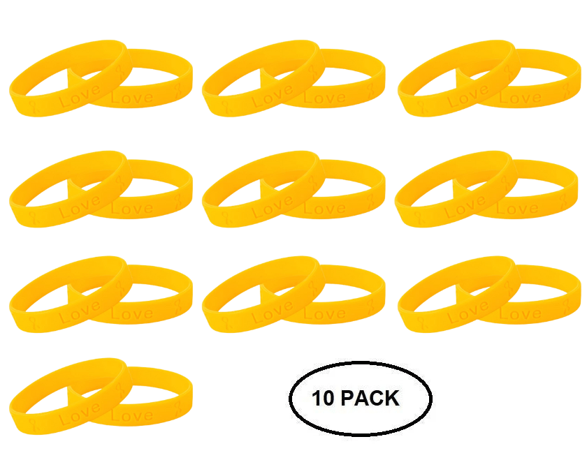 Gold Childhood Cancer Silicone Bracelet Wristbands The Awareness Company