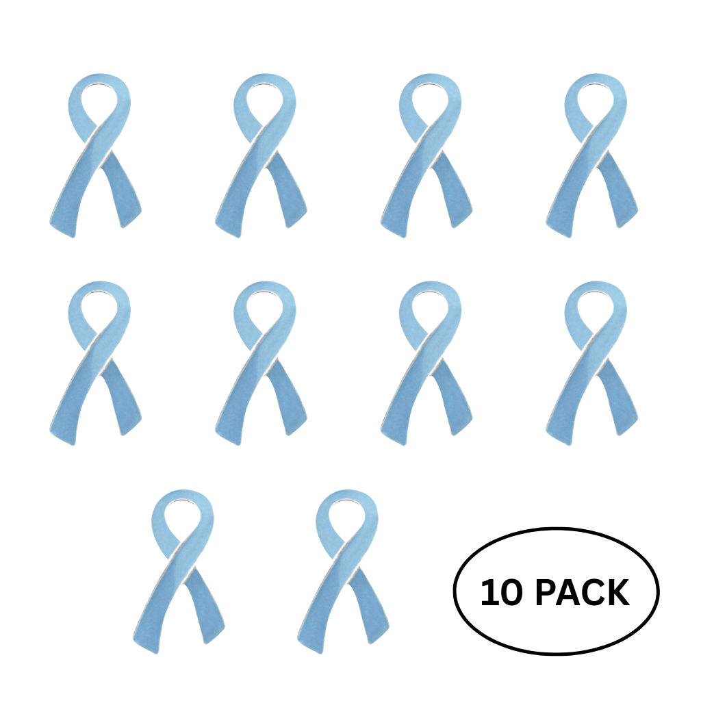 10 Pack of Large Light Blue Awareness Ribbon Pins The Awareness Company