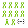 10 Pack of Lime Green Ribbon Pins The Awareness Company