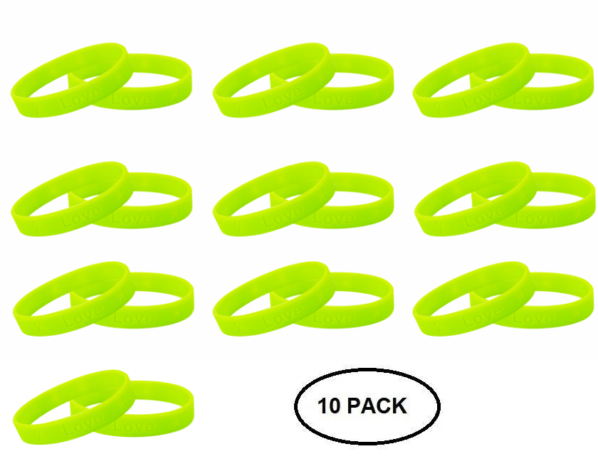 Lime Green Silicone Bracelets for Lymphoma, Lyme Disease The Awareness Company