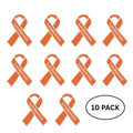 10 Pack of Orange Leukemia Awareness Ribbon Pins The Awareness Company