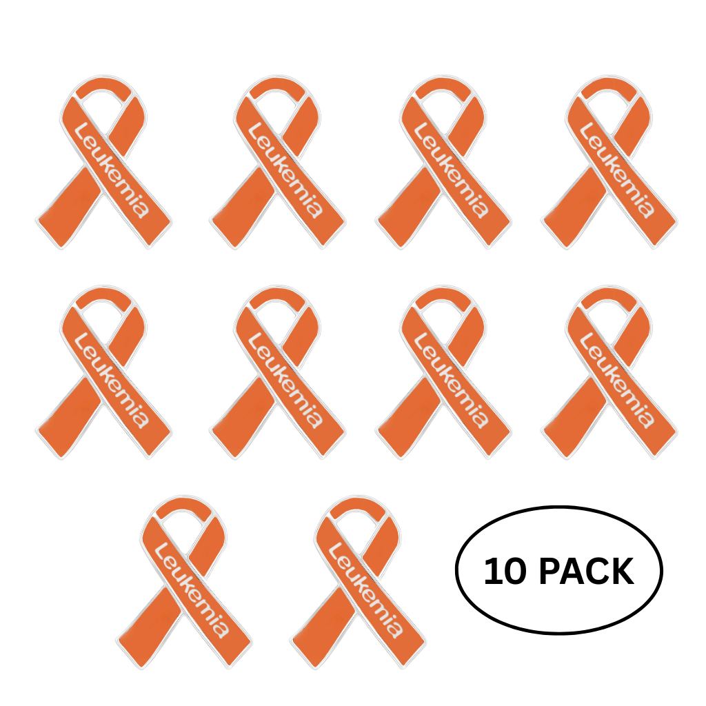 10 Pack of Orange Leukemia Awareness Ribbon Pins The Awareness Company