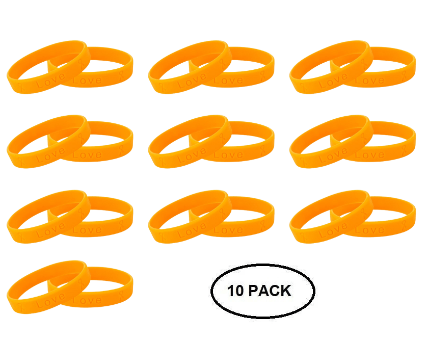Orange Silicone Bracelets for Leukemia, Multiple Sclerosis, Kidney Cancer The Awareness Company