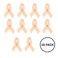 10 Pack of Peach Ribbon Satin Pins for Uterine Cancer, Endometrial Cancer The Awareness Company