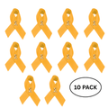 10 Pack of Satin Gold Ribbon Awareness Pins The Awareness Company